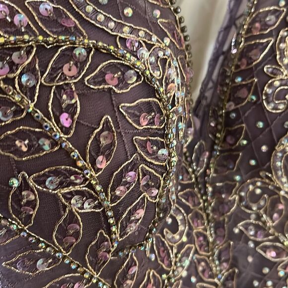 Soieblu Beaded Embroidered Maxi Dress Medium Prom Dress - Picture 5 of 10